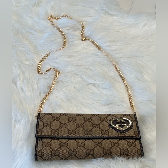 Gucci GG Canvas Heart Continental Wallet 🤍 Gift-Ready with Box & Chain - Picture 11 of 16